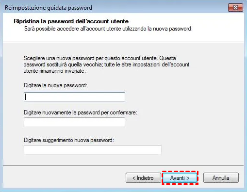 disco di ripristino della password di windows