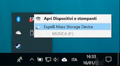 Espulsione dell'unità flash USB