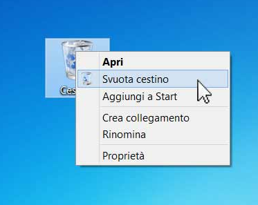 svuotare il cestino in Windows 10