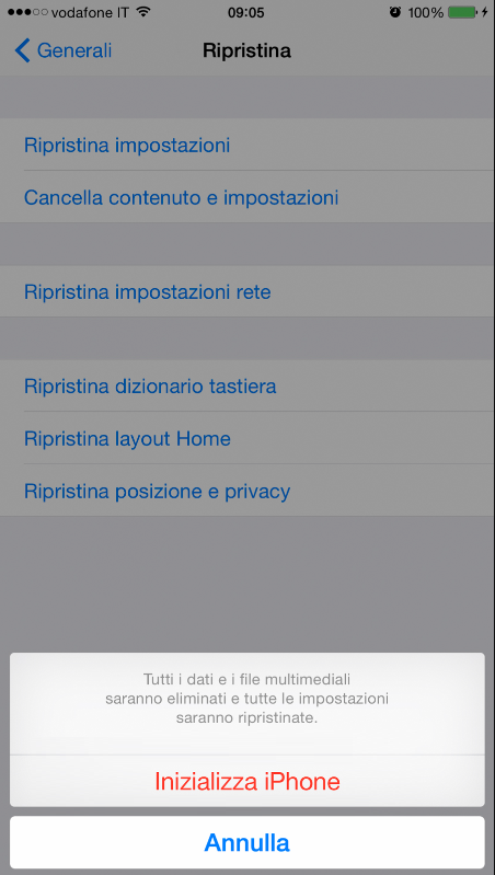 Ripristino dell'iPhone 6
