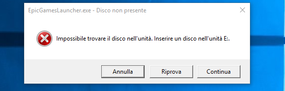 Non è presente alcun disco nell'unità