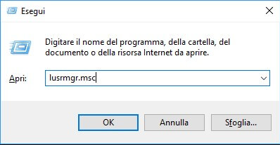 lusrmgr.msc esegui