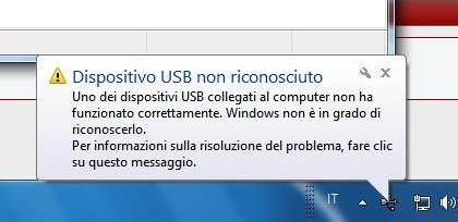 Dispositivo USB non riconosciuto