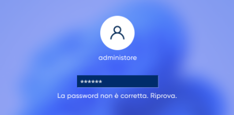 Password di Windows 10 non corretta