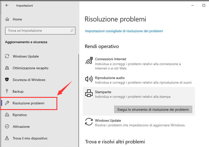 Risoluzione dei problemi, WIndows