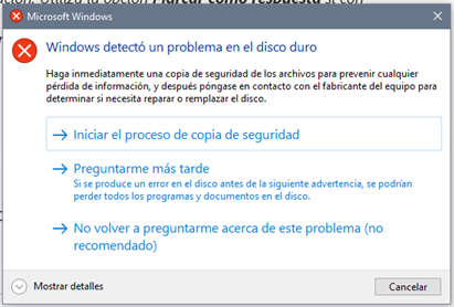 windows rileva un problema del disco