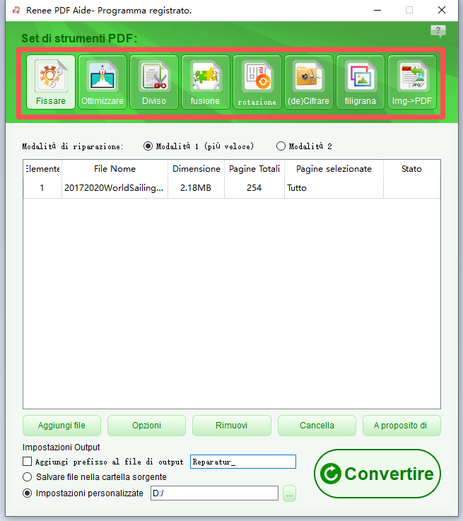 usa le funzioni pdf per modificare con renee pdf aide