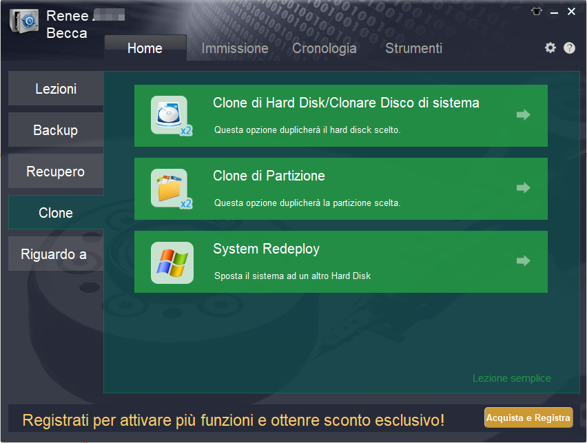usa la funzione clone in Renee Becca