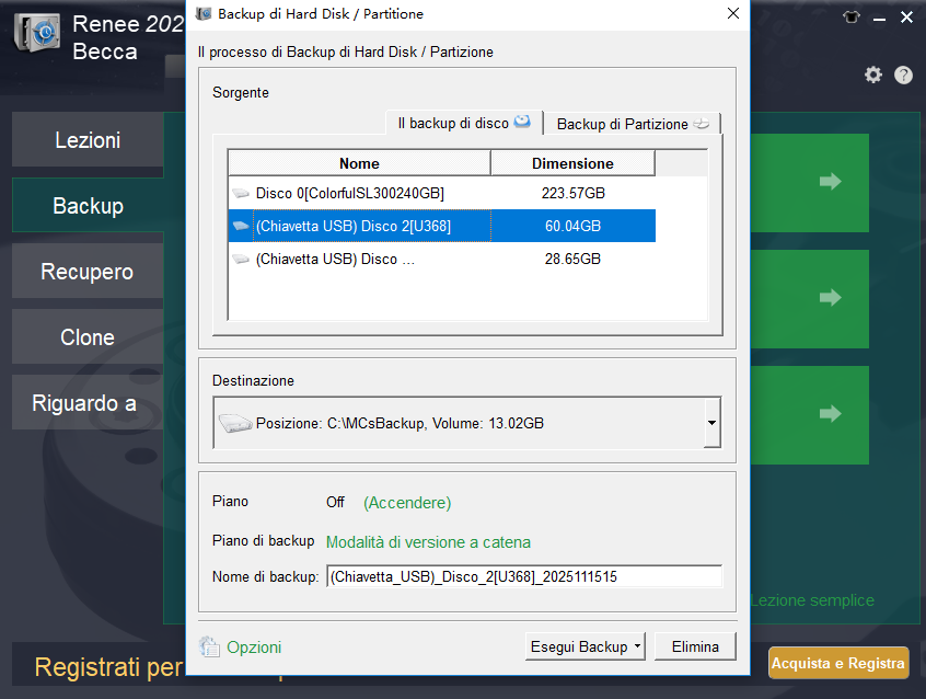 Backup disco con Renee Becca