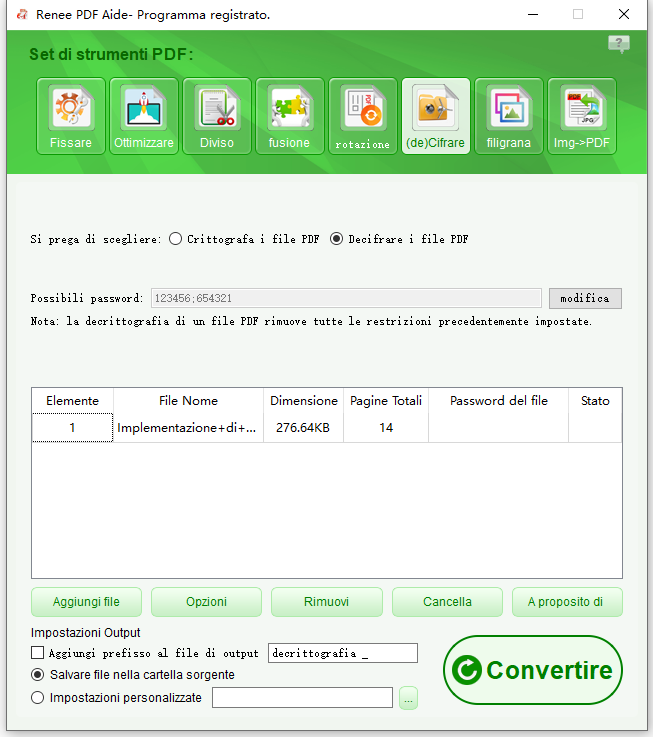 rimuovi firma e altre restrizioni dal PDF con Renee PDF Aide