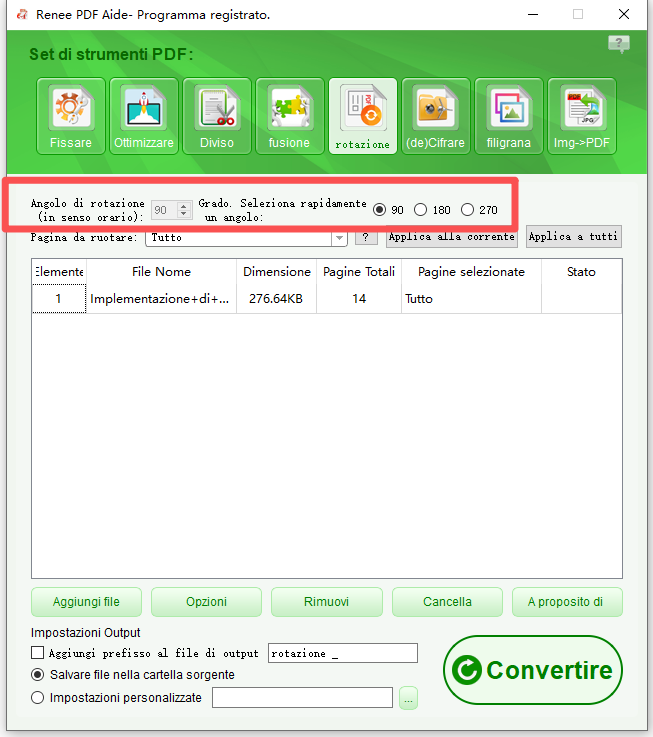 ruotare pagina PDF con PDF Aide