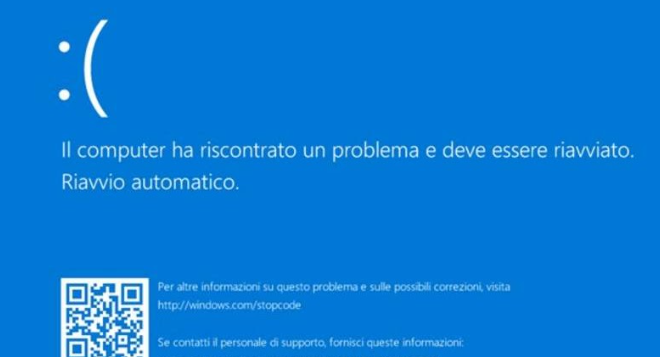 Schermata blu di Windows: INACCESSIBLE_BOOT_DEVICE