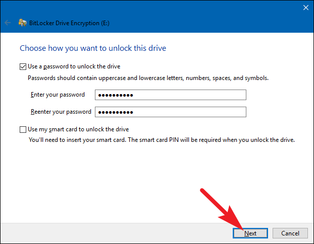 impostare la password per bitlocker in windows