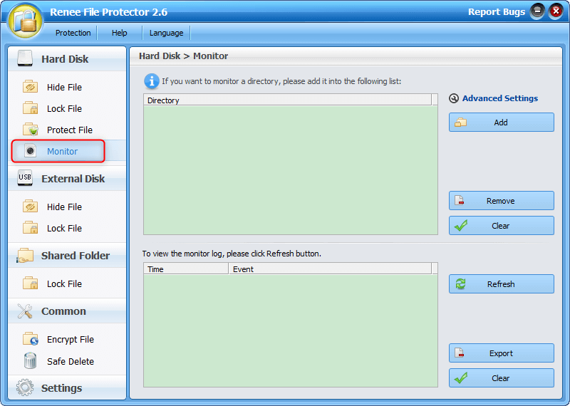 monitor di protezione dei file