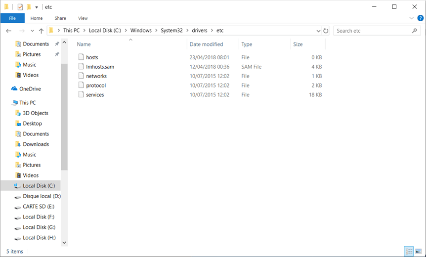 trovare il file host in Windows