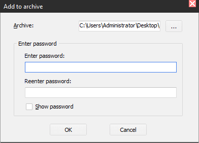 impostare la password per il file exe