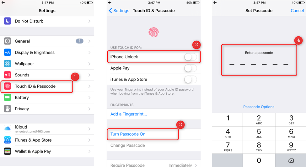 imposta password per iPhone-it