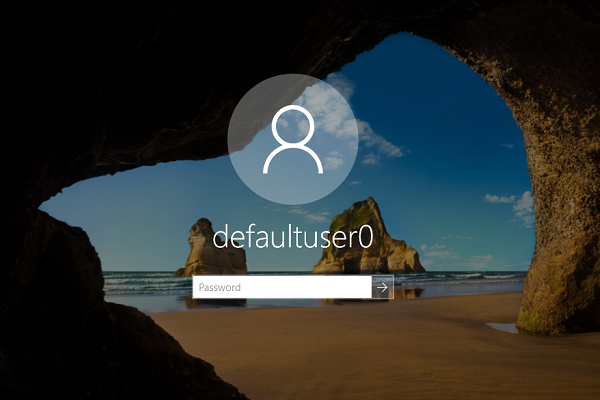 password defaultuser0 di windows 10