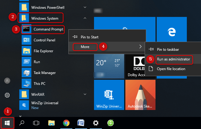 Windows 10 aprire il prompt dei comandi