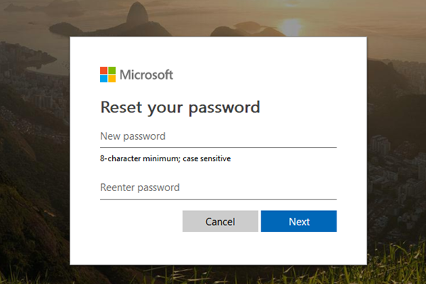 Ripristino della password Microsoft