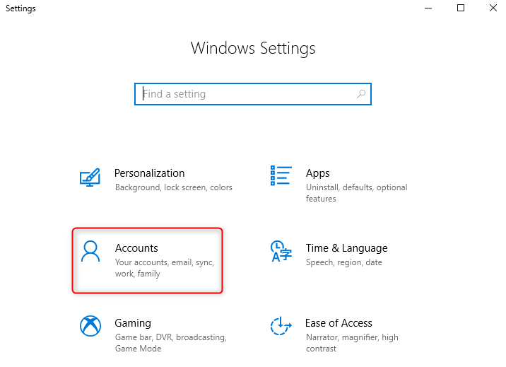 task manager non si apre Impostazioni di Windows