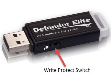 interruttore di protezione della scrittura del pendrive