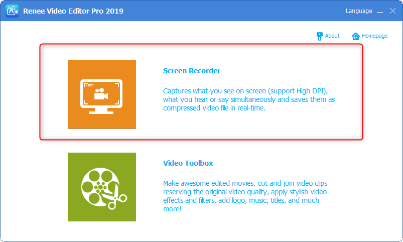 video online in mp4 selezionare la funzione di registratore dello schermo