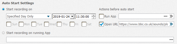 impostazioni di registrazione automatica