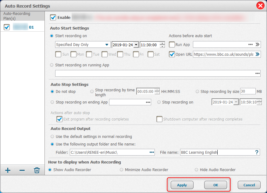 registratore audio