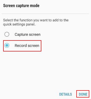 Registrazione dello schermo di Samsung S9