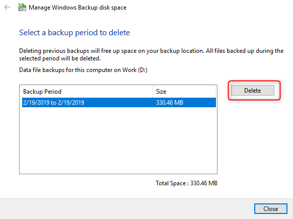 eliminare i file di backup