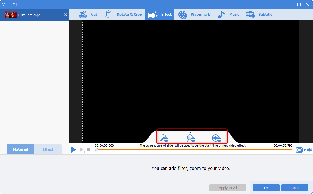 aggiungere un effetto video