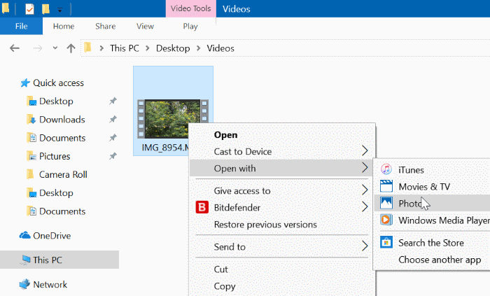 Ritagliare i file video in Windows 10 utilizzando l'app Foto