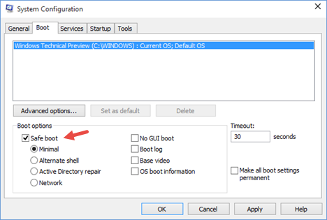 configurazione del sistema di avvio sicuro di Windows