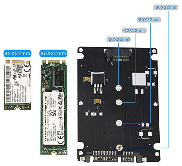 Dimensioni dell'unità SSD M.2