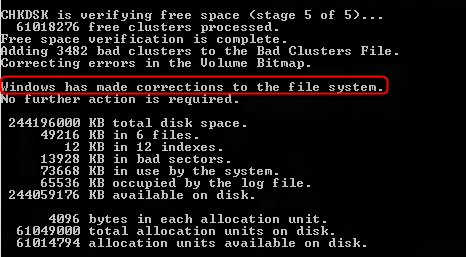 chkdsk settori danneggiati