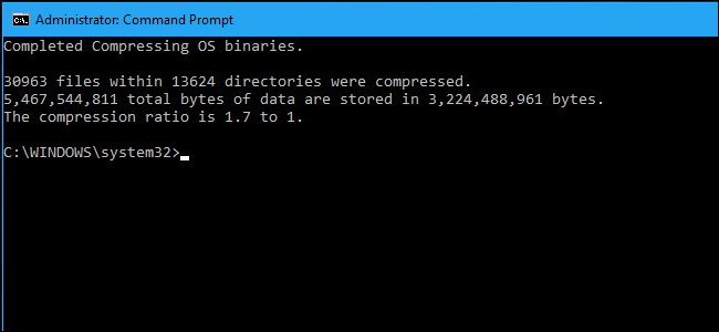 rapporto di compressione nel prompt dei comandi