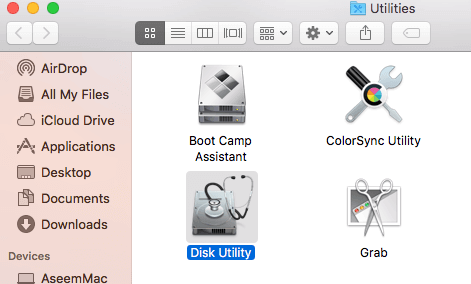 Crittografia dell'unità USB in Mac OS utilità disco aperto in macos