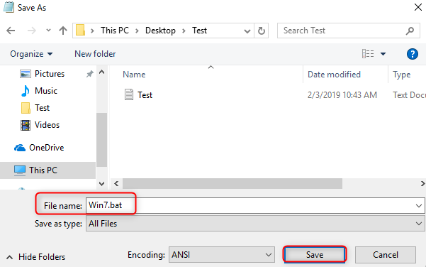 utilizzare il file batch per craccare Windows 7