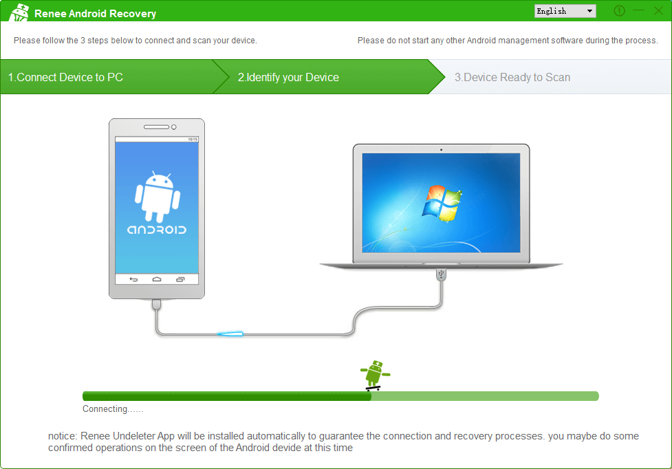 Il telefono Android si collega al computer