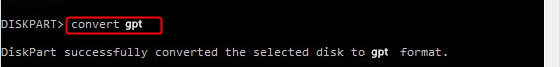tipo convertire gpt in diskpart