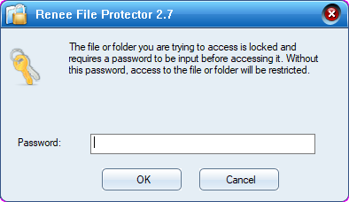 digitare la password per sbloccare o bloccare i file in Renee File Protector