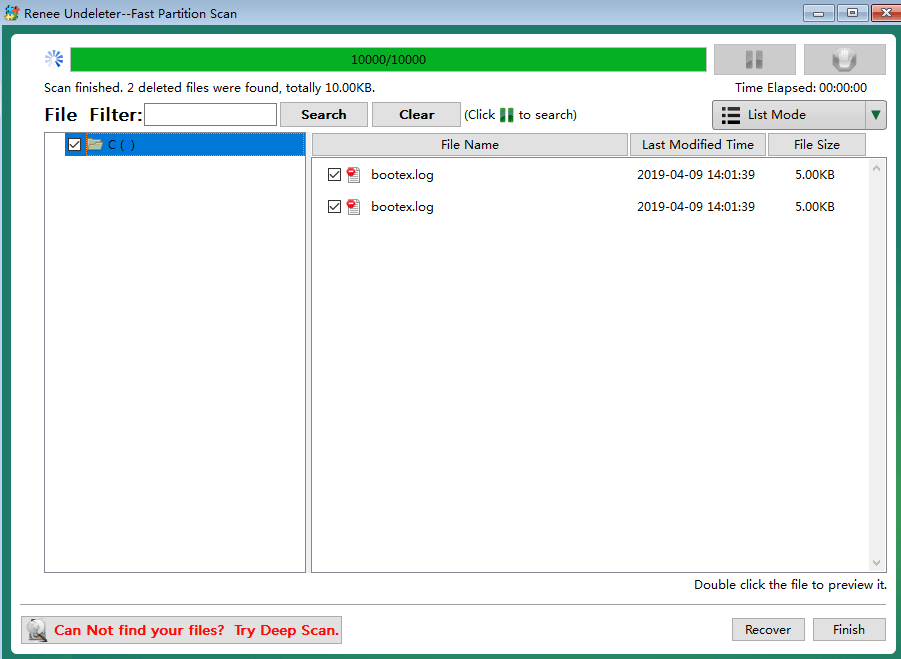 scansione e anteprima dei file