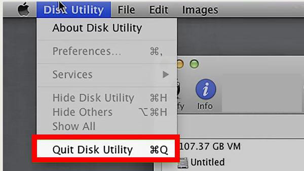 uscire da utility disco su mac