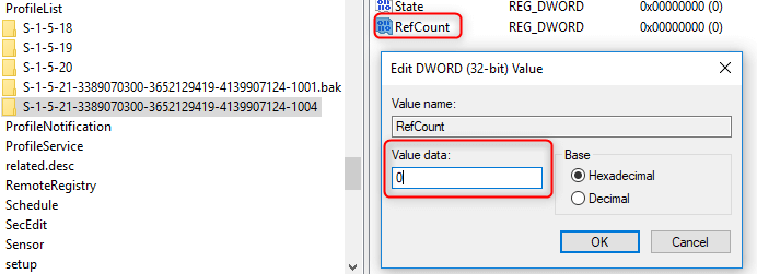 selezionare refcount