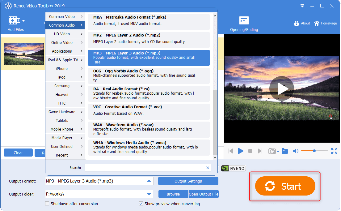 come separare l'audio mp3 dal video mp4 in renee video editor pro