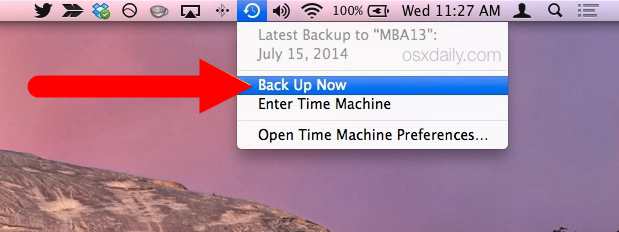 Eseguire il backup del MacBook manualmente