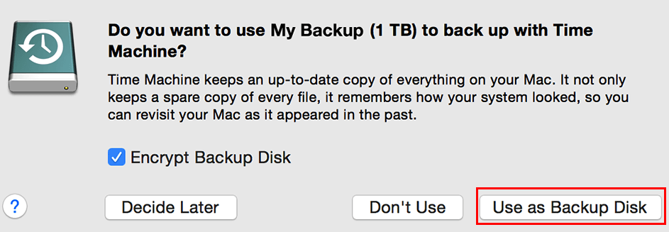 Backup del MacBook con Time Machine