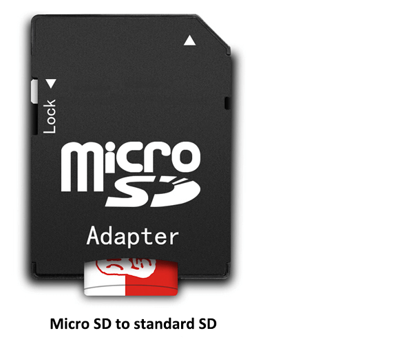 inserire la scheda micro sd nell'adattatore