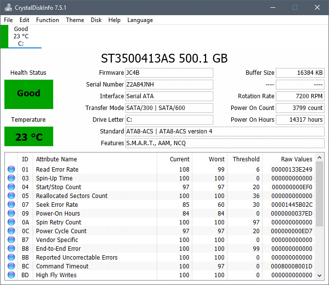 come controllare l'ssd installato in crystal disk info